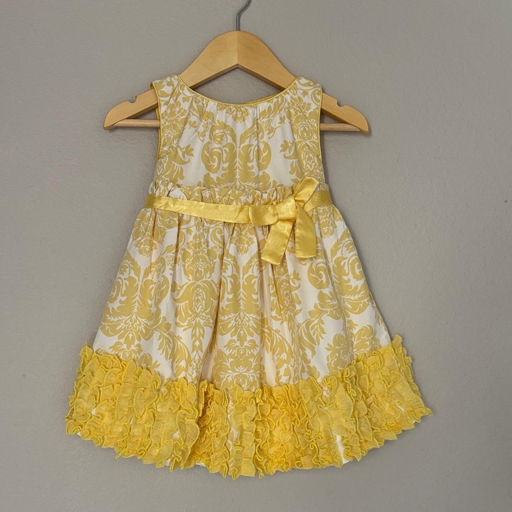 Trish Scully Child Buttercup Damask Sleeveless Evelyn Baby Dress Size 2T